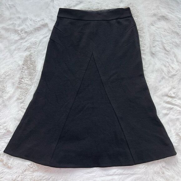 Diane Von Furstenberg DVF Vintage Wool Blend Midi Skirt A Line Workwear Black 6 - Picture 1 of 7